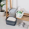 Handheld Rattan‑look Plastic Storage Basket